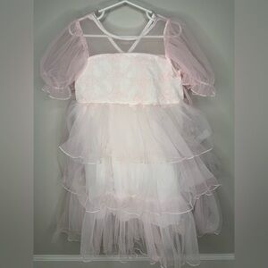 Pink color little gril dress